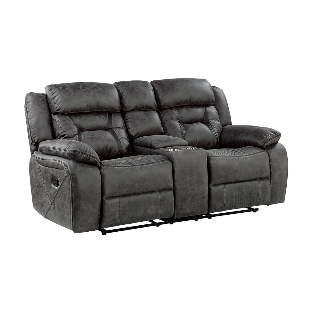 Gray Microfiber 2-Piece Reclining Sofa Set E1551