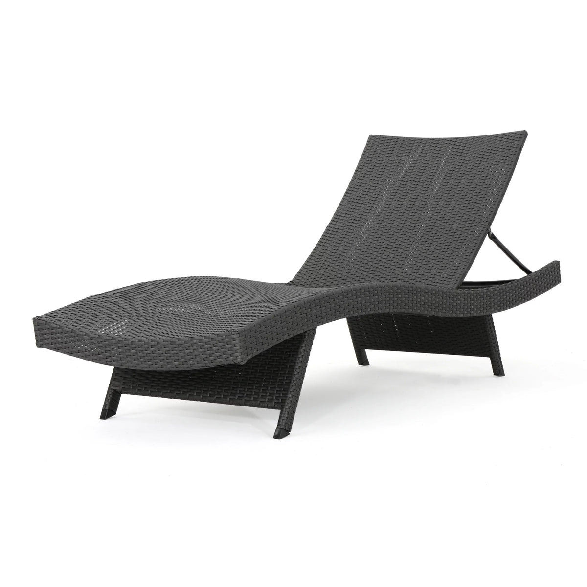 Grey Wicker Adjustable Chaise Lounge Set of 2 F390