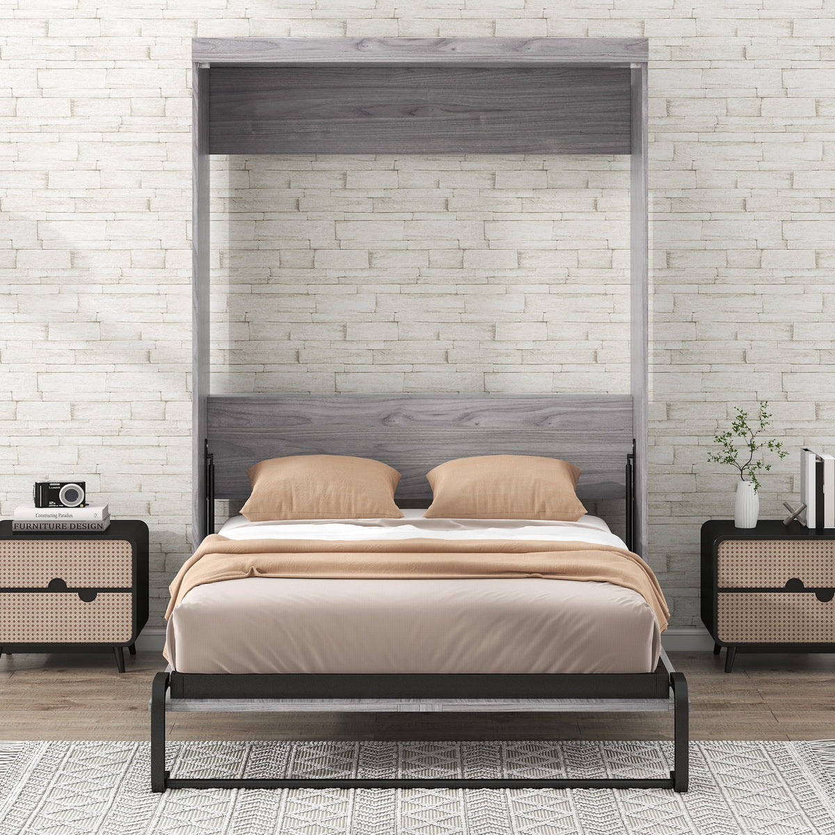 Pine Wood Full Size Murphy Bed O175