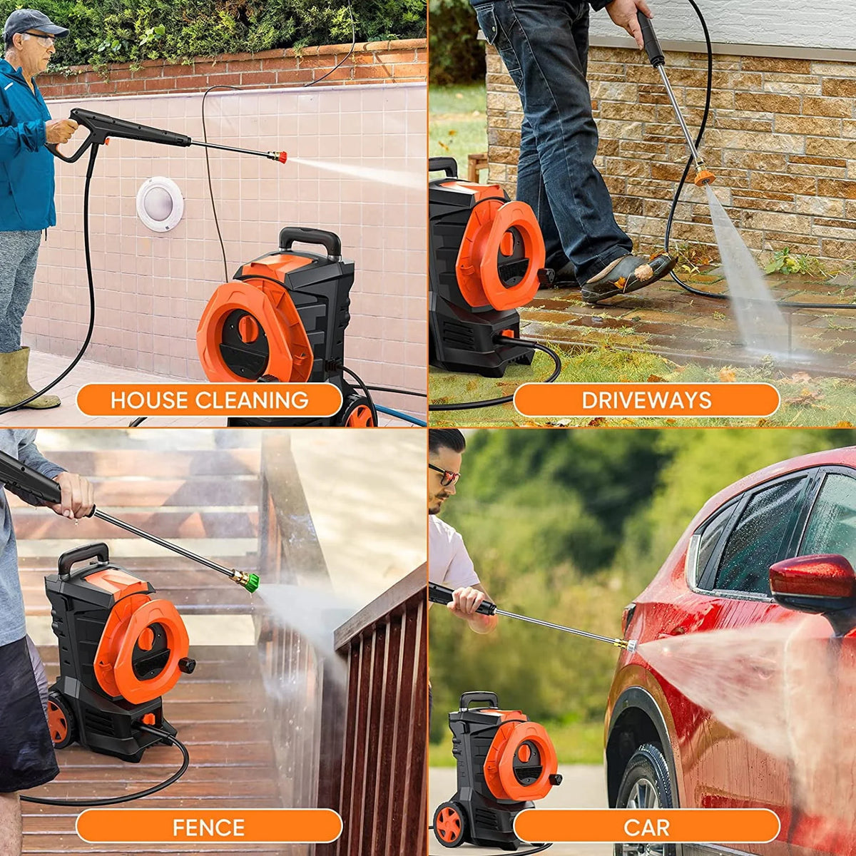 Electric Pressure Washer with 4 Quick Connect Nozzles 2.0GPM 1800W A537718