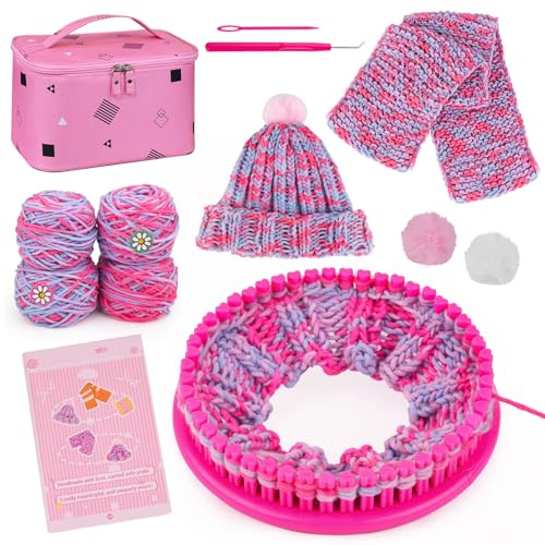 Knitting Loom Craft Kit with Yarn and Hook Needle O971216