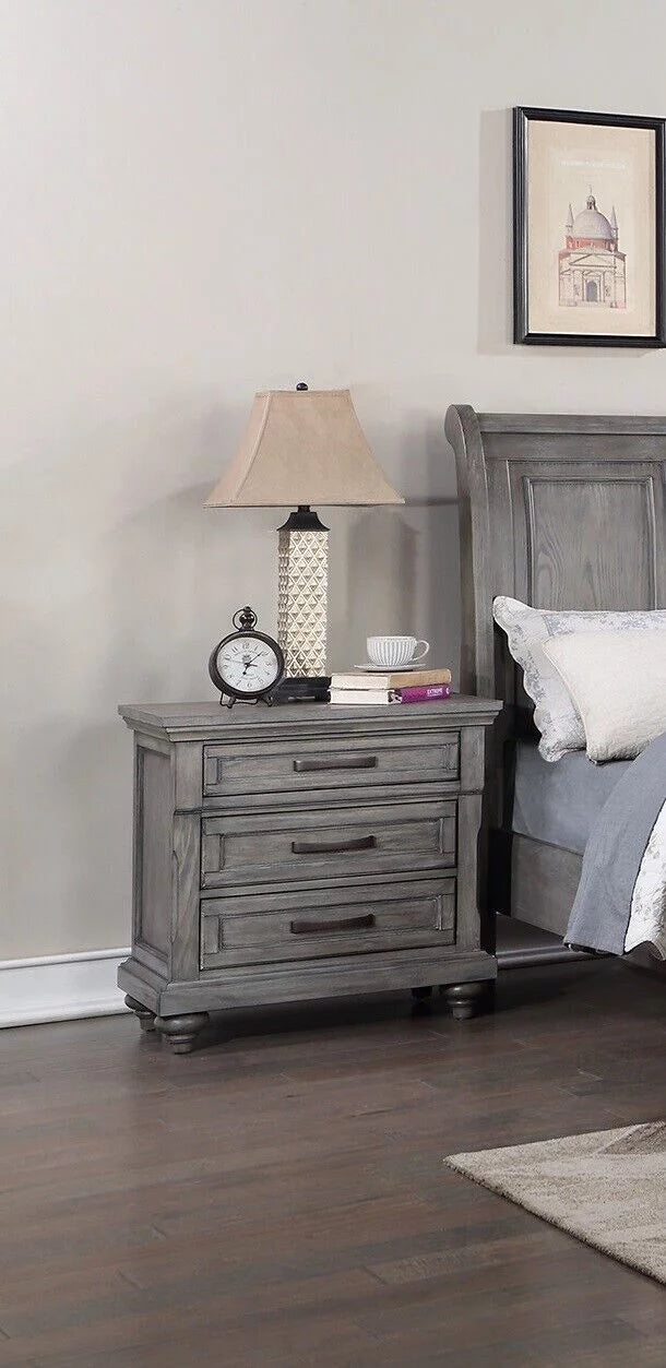 Grey 4pc King Size Bedroom Furniture Set E93638