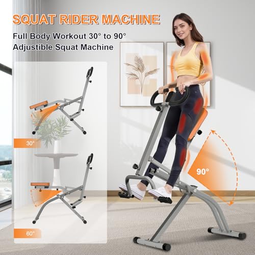 Foldable Squat Machine with Resistance Bands and Display Q5224