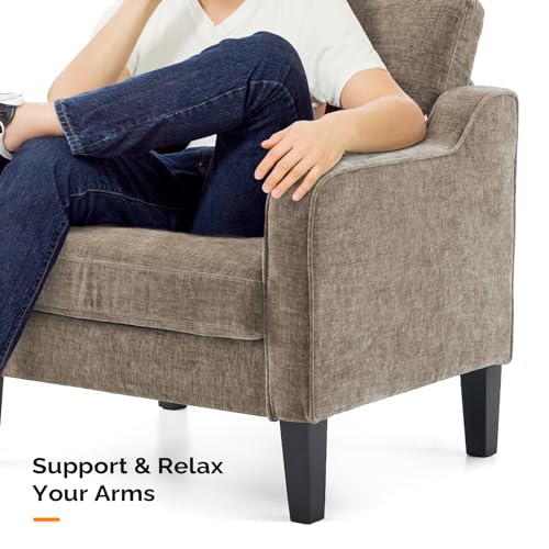 Beige Fabric Accent Armchair T528938