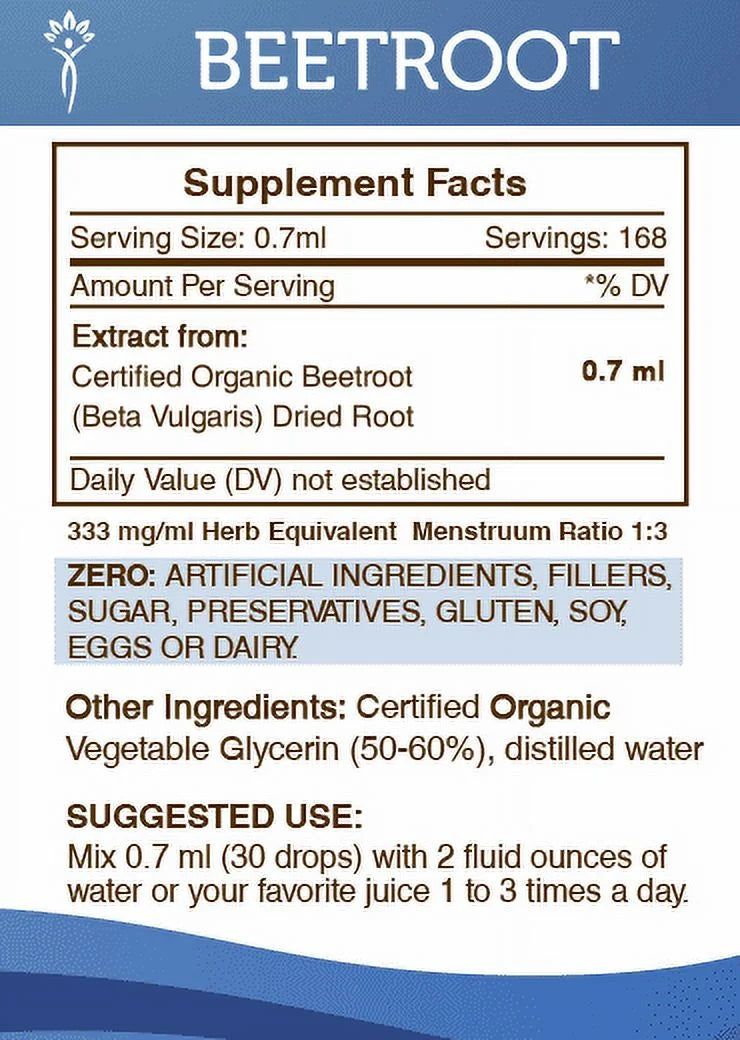 Organic Beetroot Dried Root Tincture 4 fl oz A96614