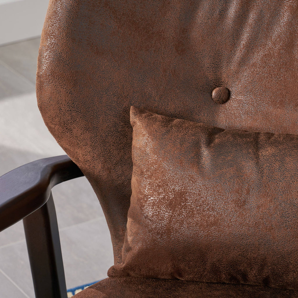 Brown and Dark Espresso Fabric Club Chair J300080