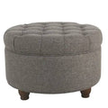 Tufted Storage Ottoman Dark Gray M9416