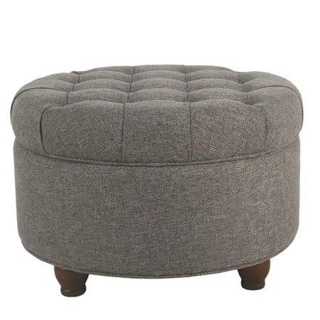 Tufted Storage Ottoman Dark Gray M9416