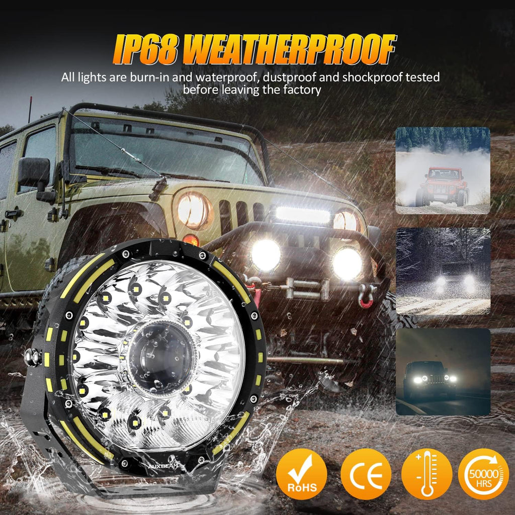 Round LED Offroad Lights, 7Inch 230W LED Driving Lights, Spot & Flood Combo Work Lights W1075