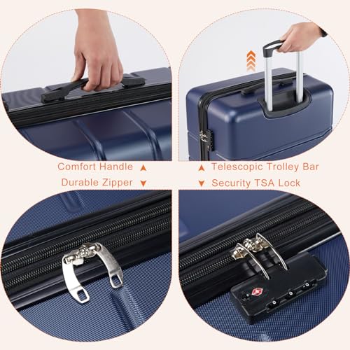 Navy Blue 24 Inch Hard Shell ABS Spinner Luggage G95925