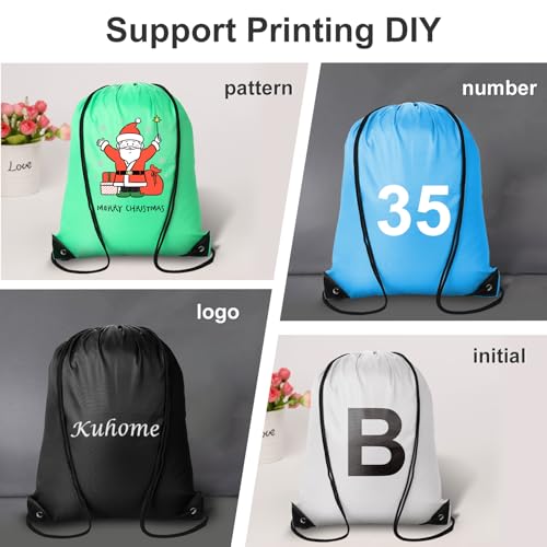 60Pcs Polyester Drawstring Backpacks U701
