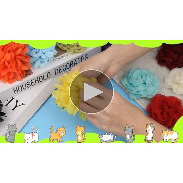 20 Pcs Multi-Color Soft Chiffon Dog Collar Flower Accessory X357144
