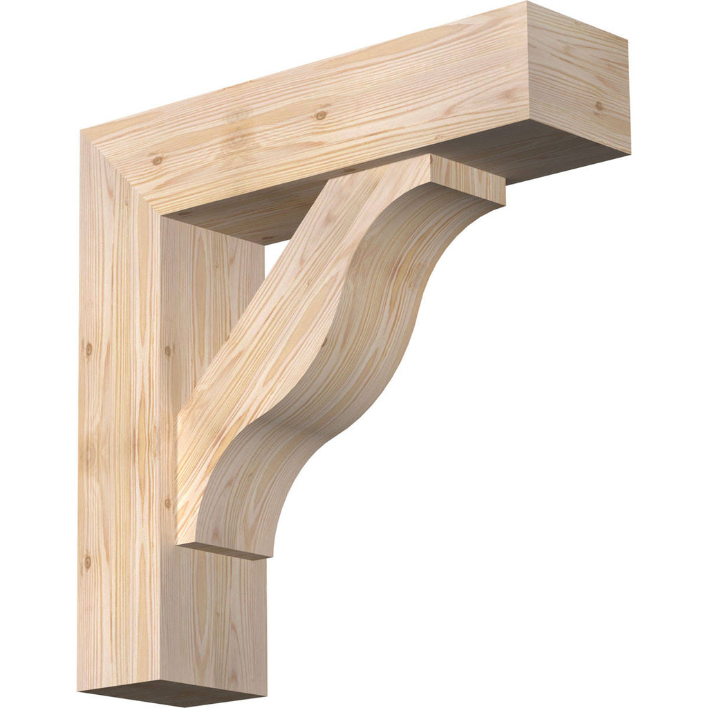 Douglas Fir Smooth Bracket with Offset Brace O52626