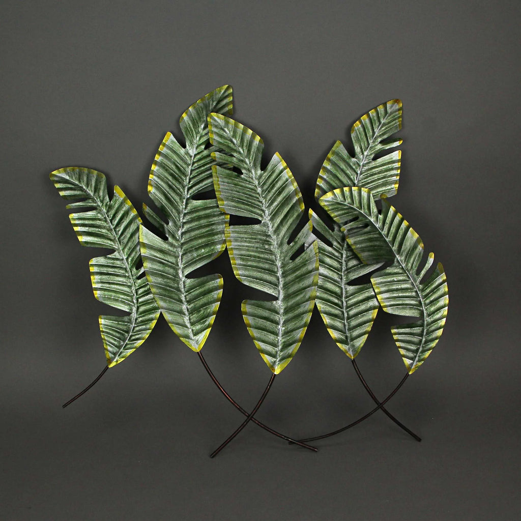 27 inch Metal Tropical Leaf Wall Hanging Plant Decor Art U601