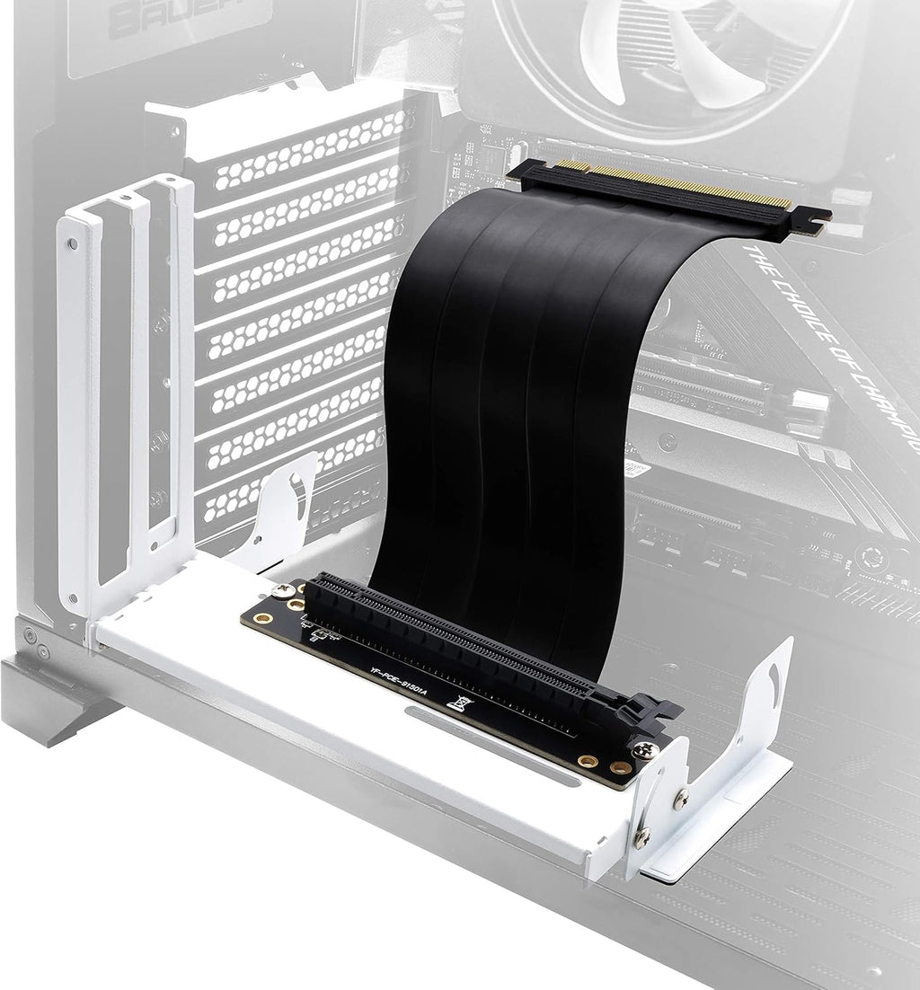 White Vertical Graphics Card Holder Bracket with PCIE3.0 Riser Cable Y443503