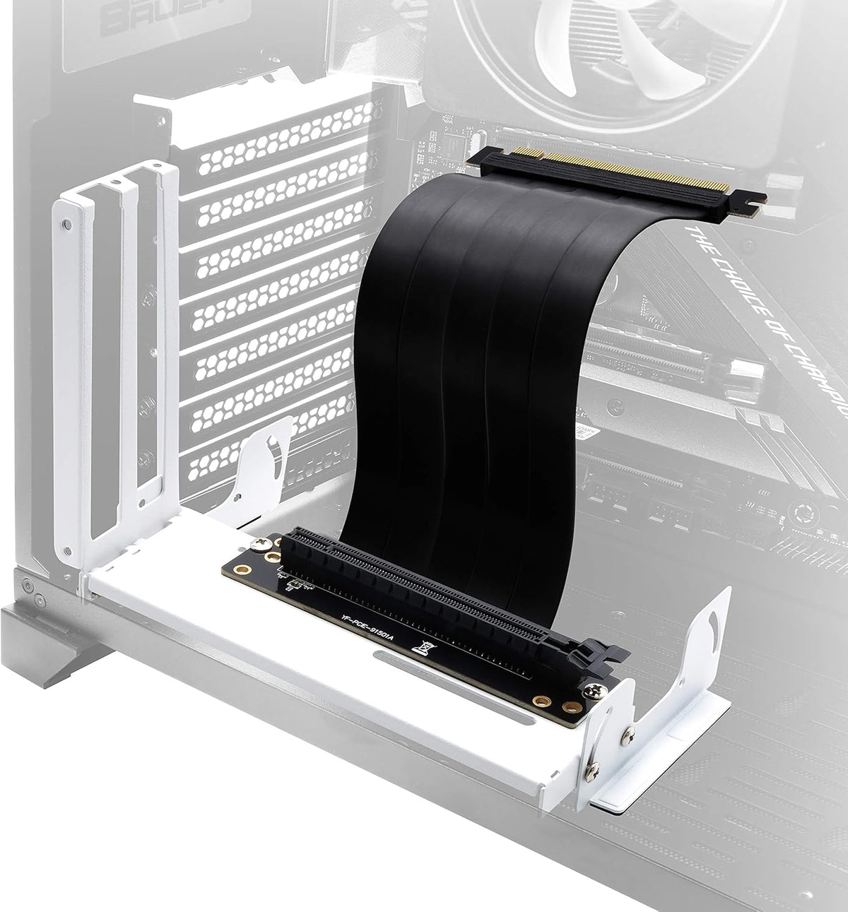 White Vertical Graphics Card Holder Bracket with PCIE3.0 Riser Cable Y443503