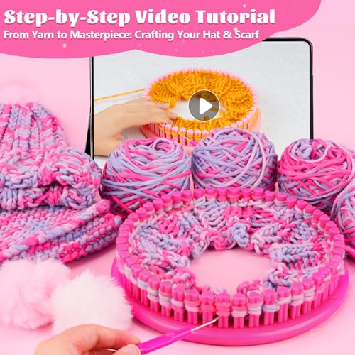Knitting Loom Craft Kit with Yarn and Hook Needle O971216
