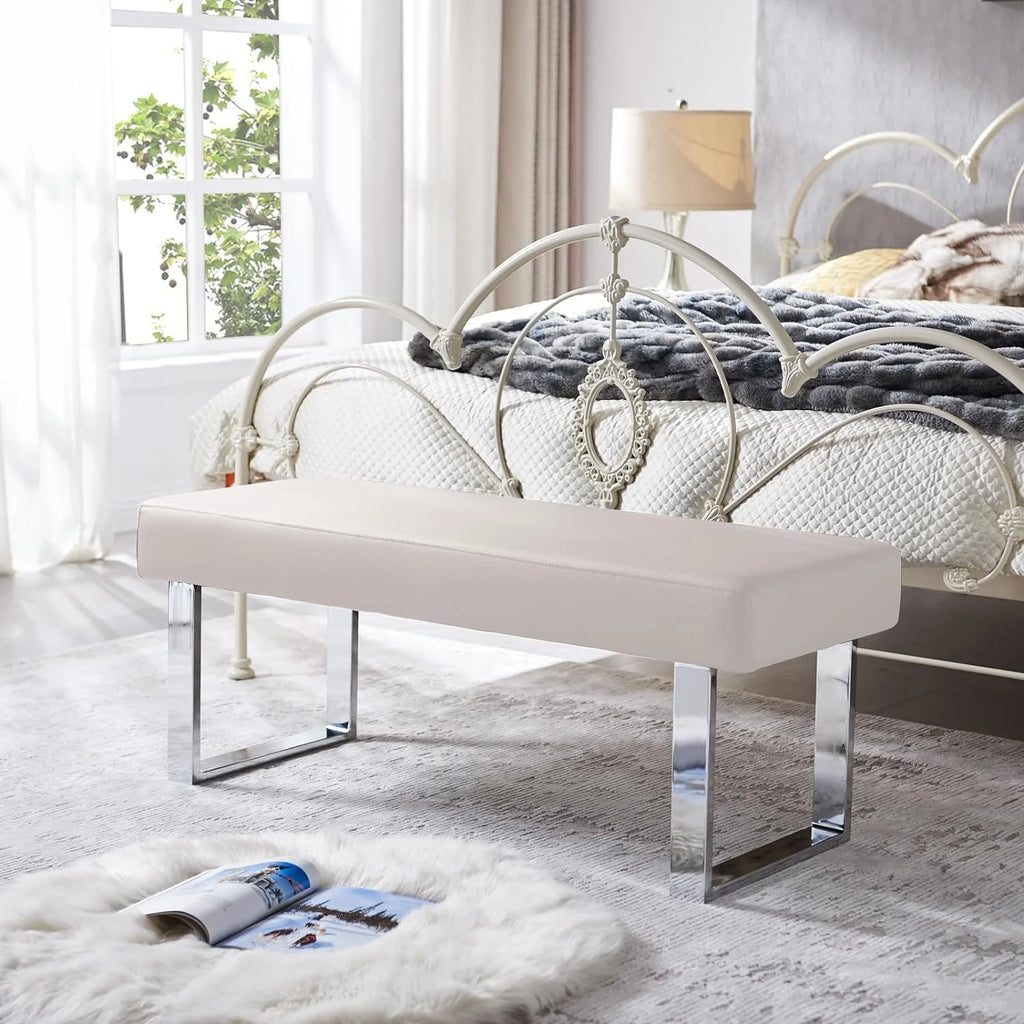 Upholstered Bench with Metal Legs W248