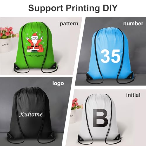 60Pcs Polyester Drawstring Backpacks U701