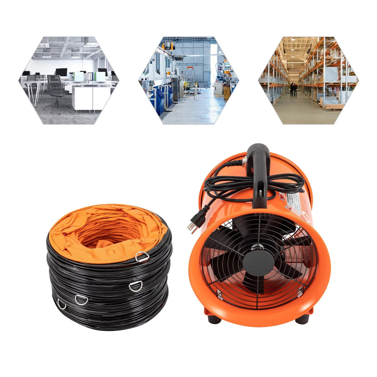 10" Industrial Extractor Fan Blower with 10M Duct Hose L1018