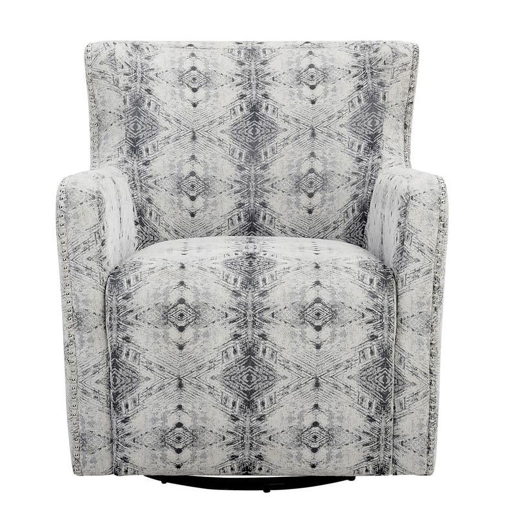 Off White Chenille Swivel Chair L43831
