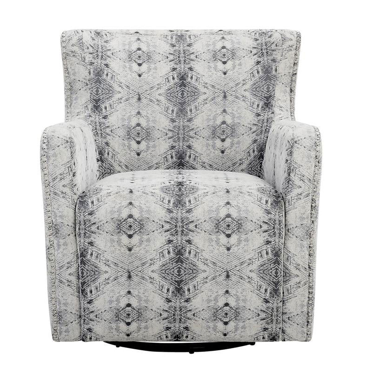 Off White Chenille Swivel Chair L43831