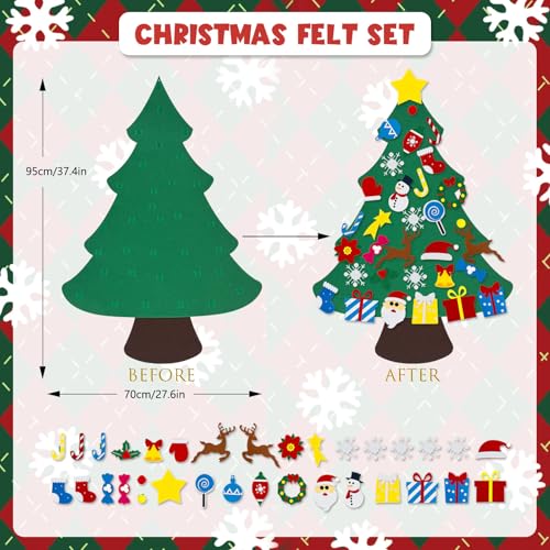 Felt Christmas Tree with 25 Ornaments M355097