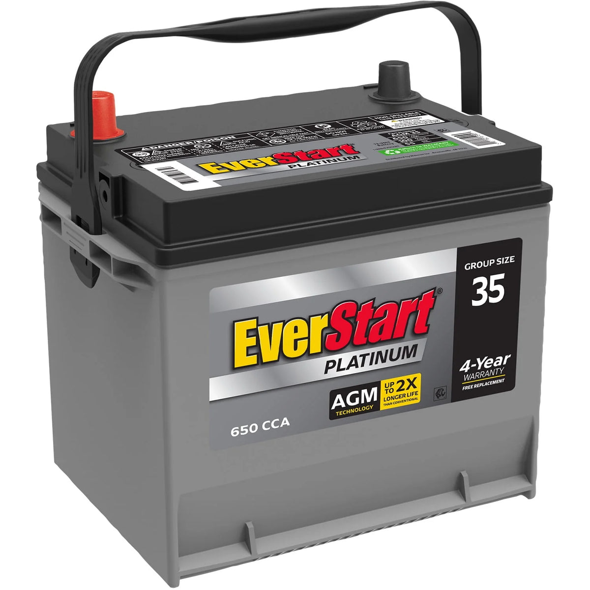 Platinum AGM Automotive Battery Group Size 35 12 Volt 650 CCA R64346