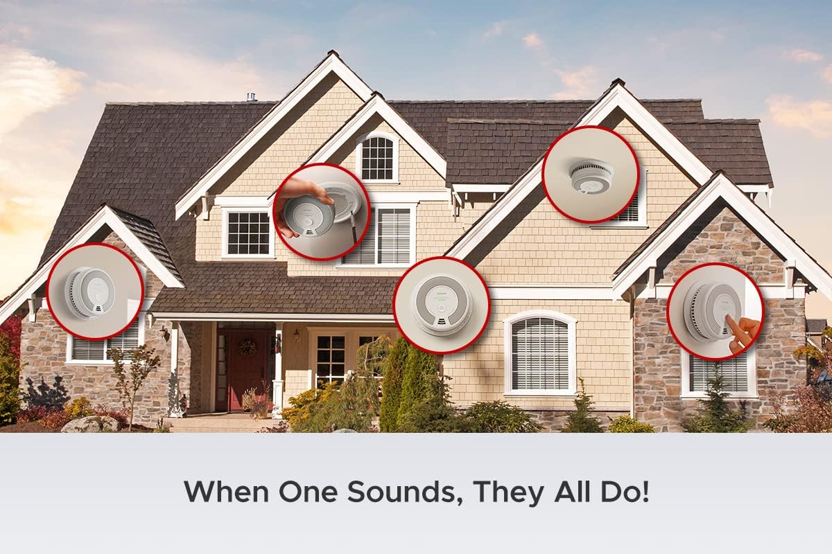 3 Pack Wireless Interconnected Combination Smoke and Carbon Monoxide Detector Q39332