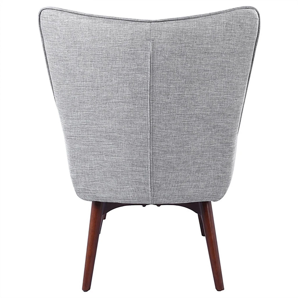 Grey and Brown Upholstered Accent Chair with Ottoman J85611