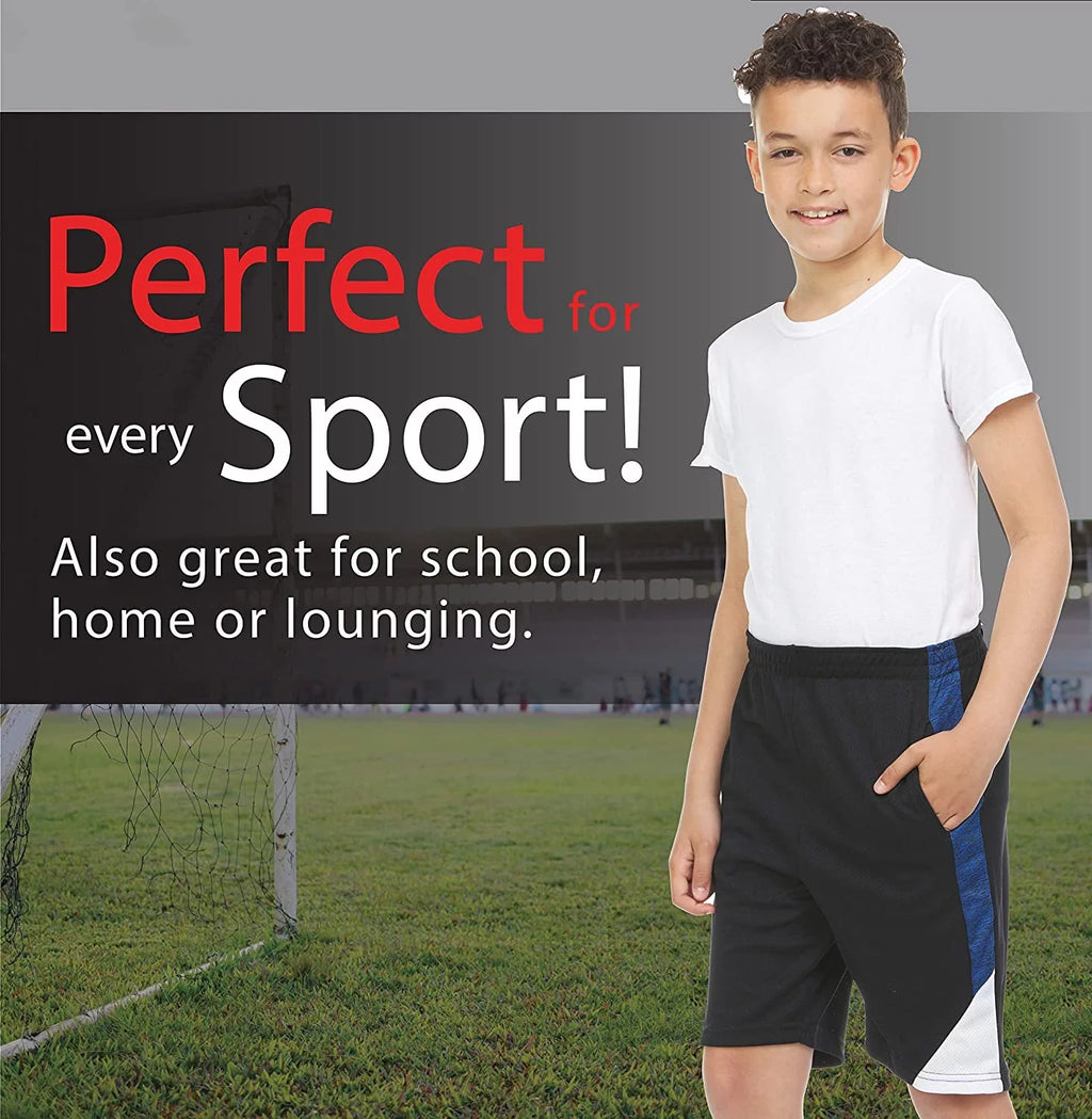 4 Pack Boys Youth Lightweight Athletic Basketball Gym Shorts G145
