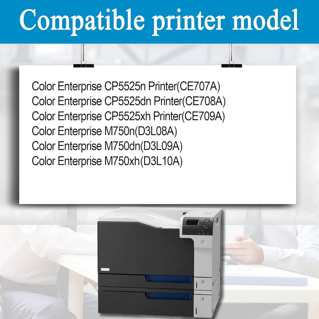 5 Pack Remanufactured Toner Cartridge for HP Color Enterprise CP5525n CP5525dn CP5525xh M750n M750dn M750xh G217230