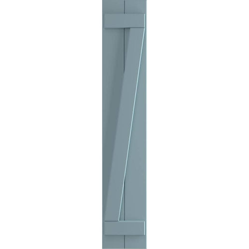 10-3/4x22 x 70x22 PVC Board and Batten Shutters, Peaceful Blue (Per Pair) I214
