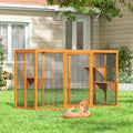 Wood Outdoor Cat House with Platforms J104