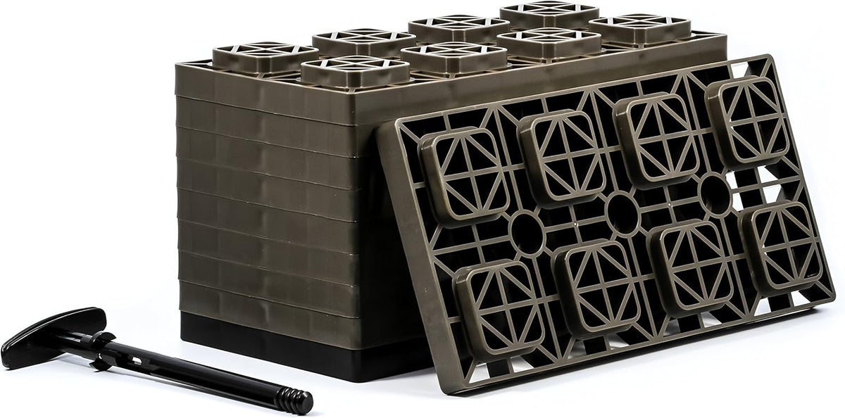 4x2 Leveling Block for Dual Tires, Interlocking, Brown, Pack of 10 L863