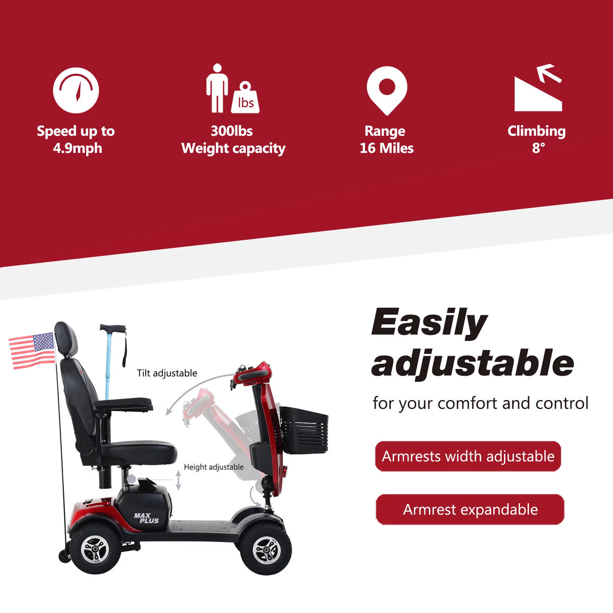 4 Wheels Folding Mobility Scooter O211773