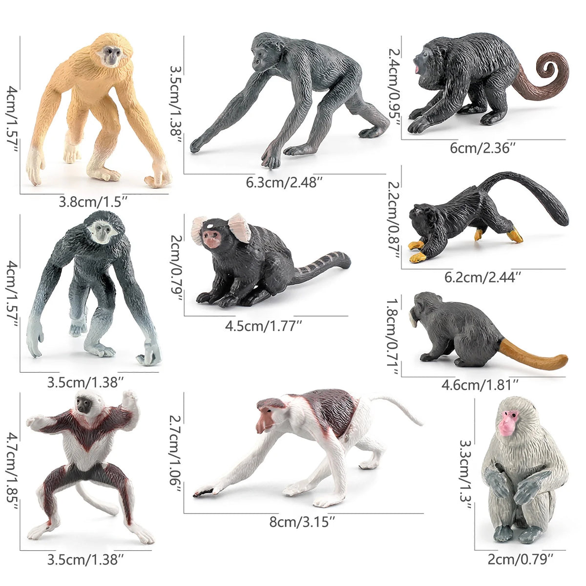 10PCS Simulation Zoo Animal Ornament Model P472669