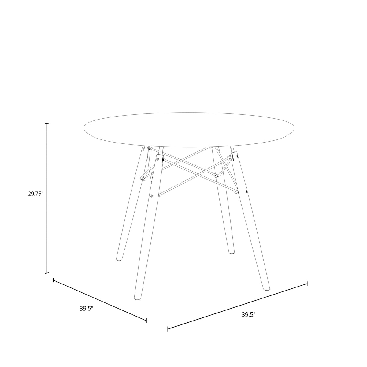Mid-Century Modern Round Dining Table I879