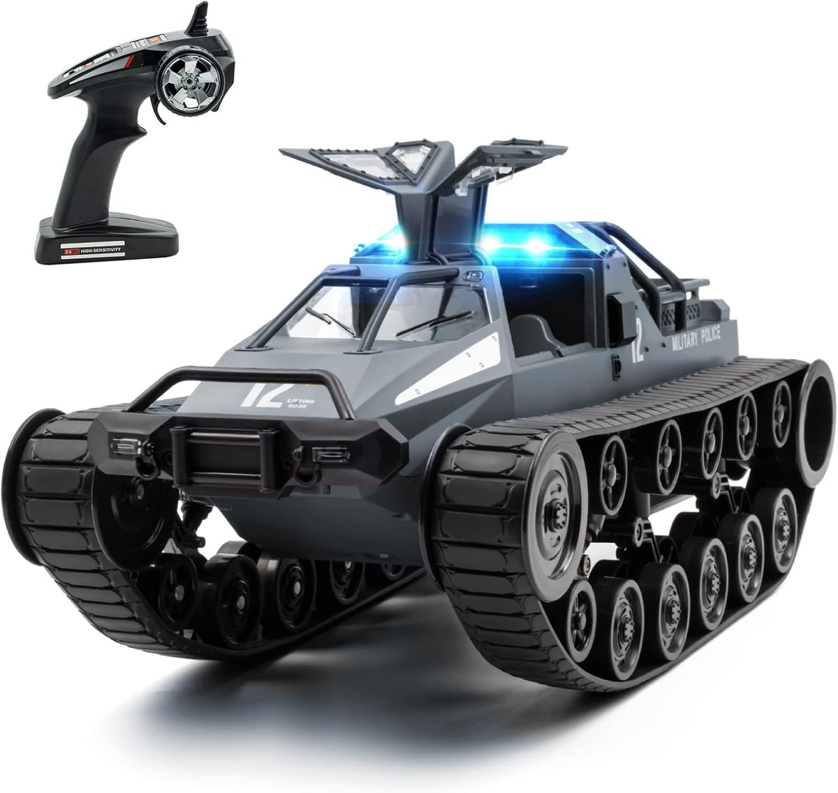1:12 Remote Control Tank Toy 2.4Ghz All Terrain 4WD Rechargeable Battery M347