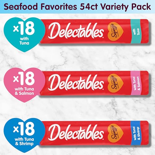 Seafood Variety Pack Squeezable Wet Cat Treats 54 Tubes Y78149