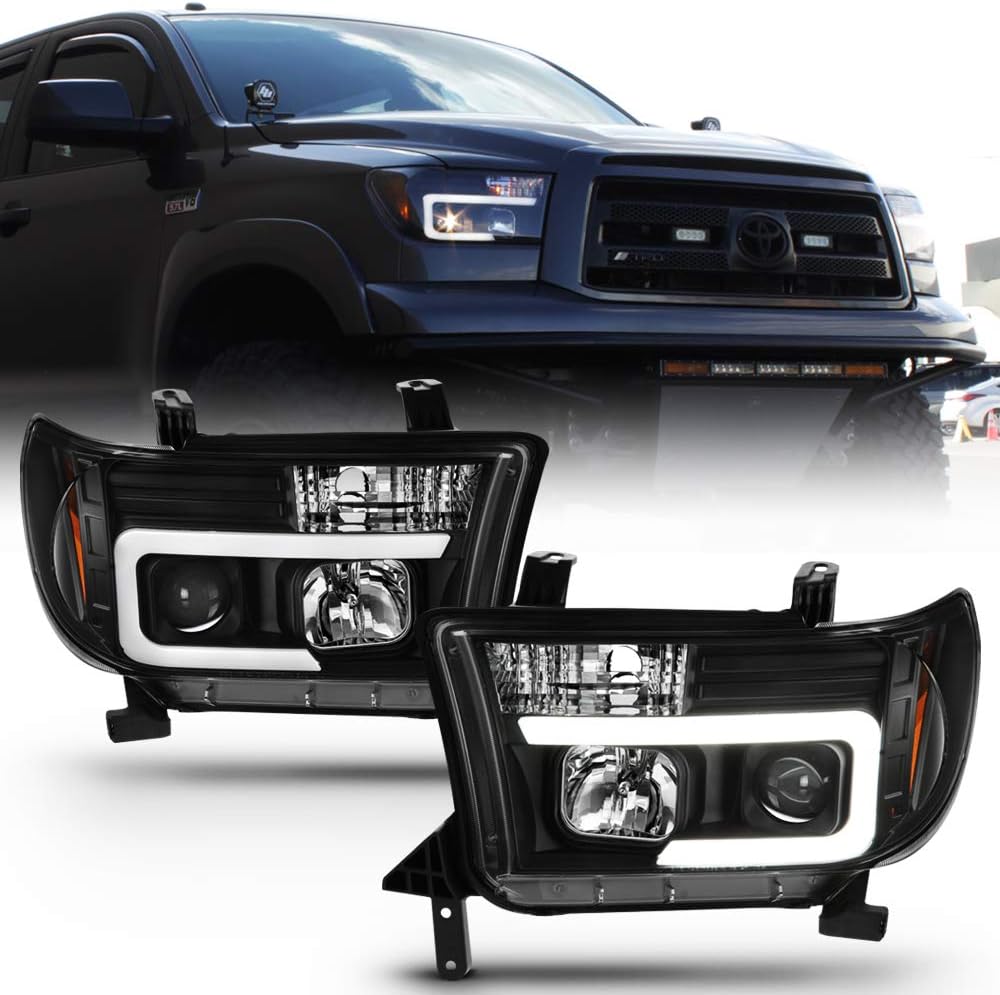 Black LED Projector Headlights Pair N11838