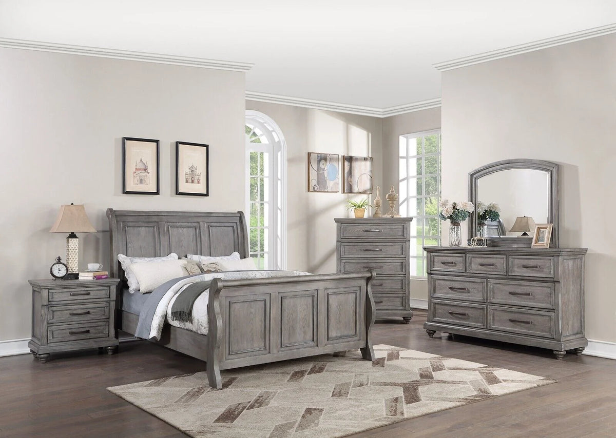 Grey 4pc King Size Bedroom Furniture Set E93638
