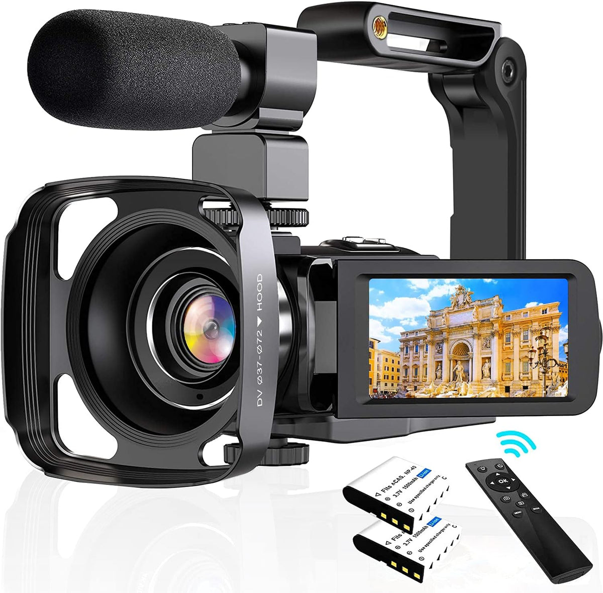 4K 48MP 60FPS Touch Screen Camcorder with Microphone V8268