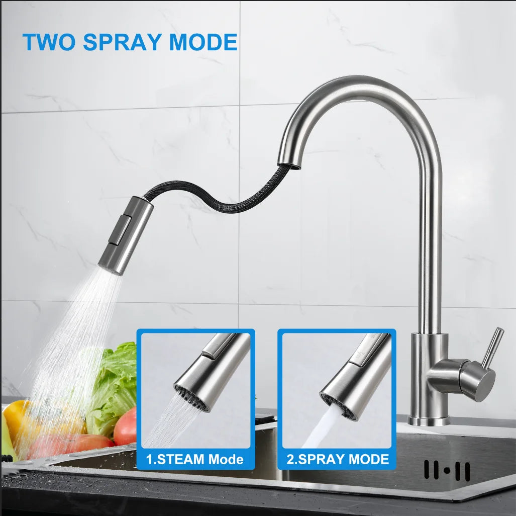 304 Stainless Steel Pull Down Kitchen Faucet V69176