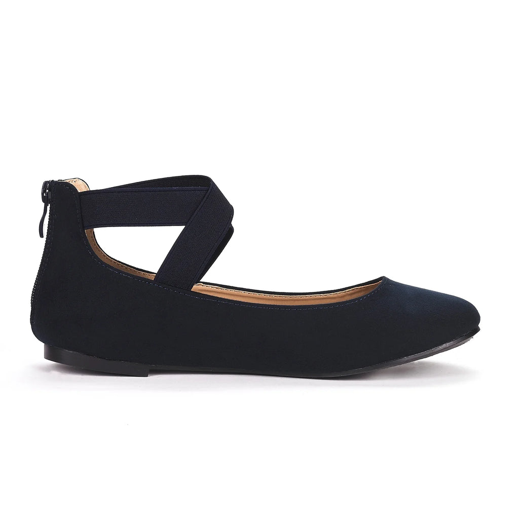 Navy Ballet Flats Mary Jane Slip On Shoes I19302