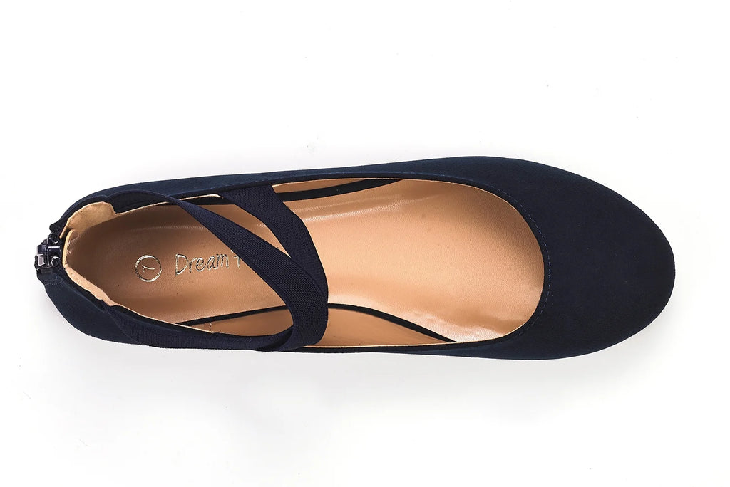 Navy Ballet Flats Mary Jane Slip On Shoes I19302