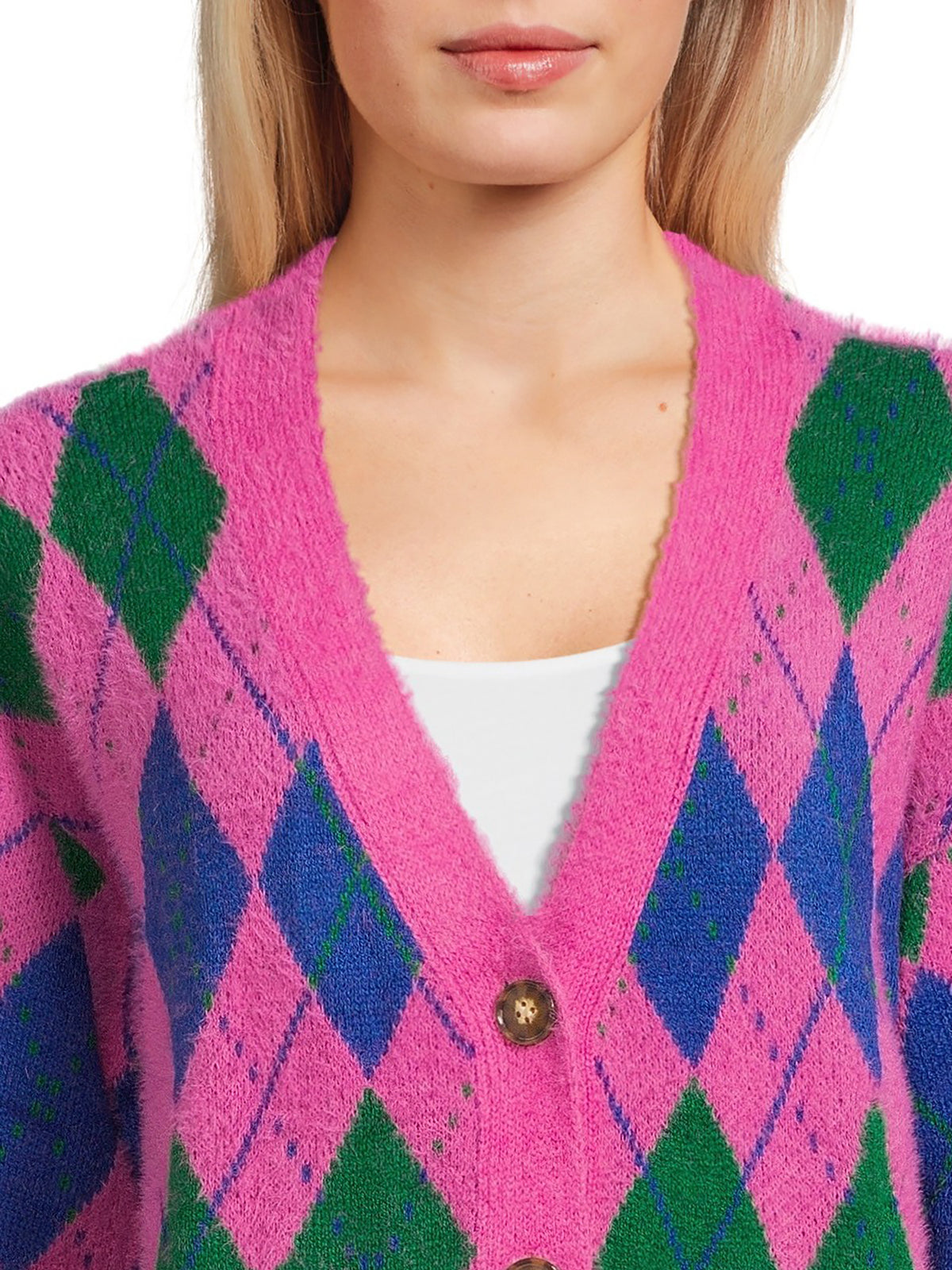 Women's V-Neck Cardigan Sweater with Long Sleeves Z5462