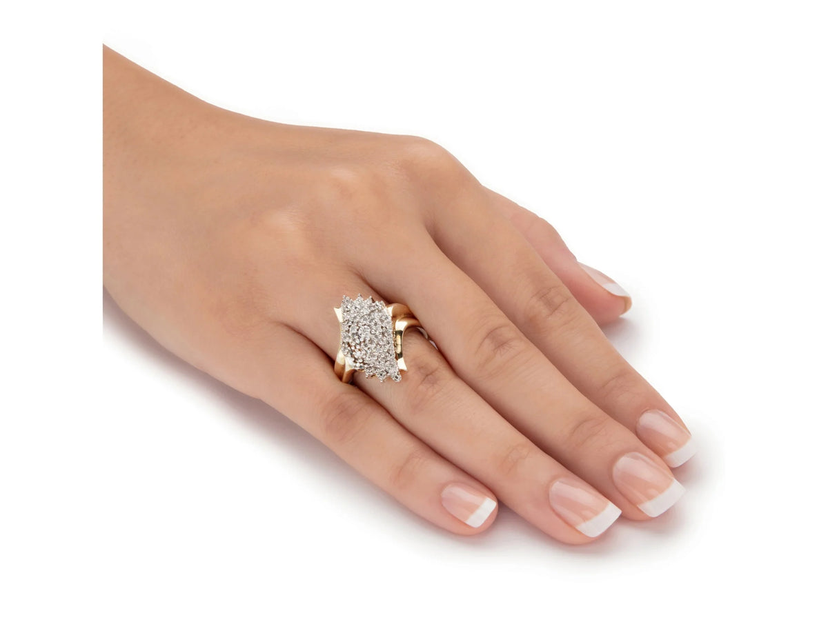 Round Diamond Cluster Ring in Solid 10k Yellow Gold Q671995
