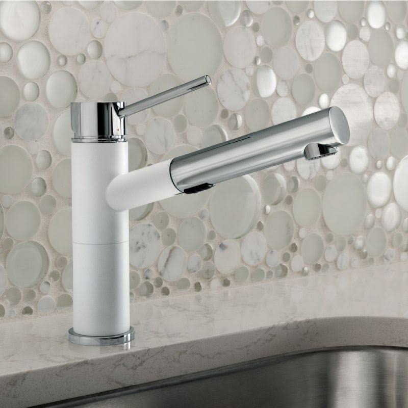 White Pull Out Spray Kitchen Faucet I23260