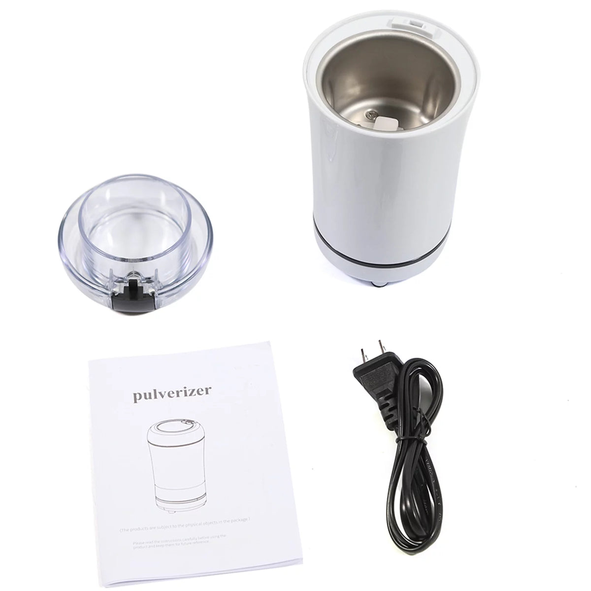 White Electric Coffee Grinder with Stainless Steel Bowl D522